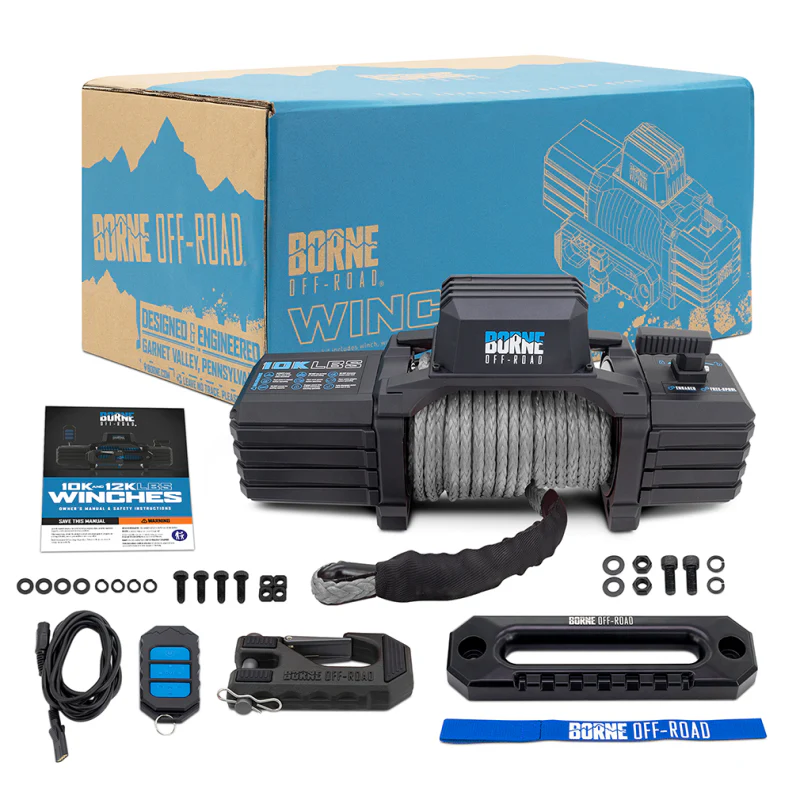 Borne Off-Road 10K Winch - Grey Synthetic Rope - Image 3