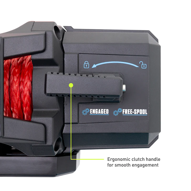 Borne Off-Road 10K Winch - Red Synthetic Rope - Image 5