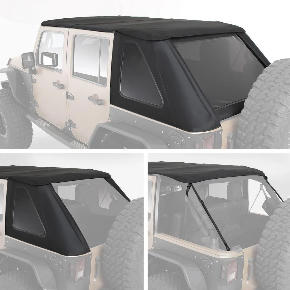 Bowless Combo Top Kit w/ Tinted Windows - Black Diamond (07-18 JKU) - Image 6