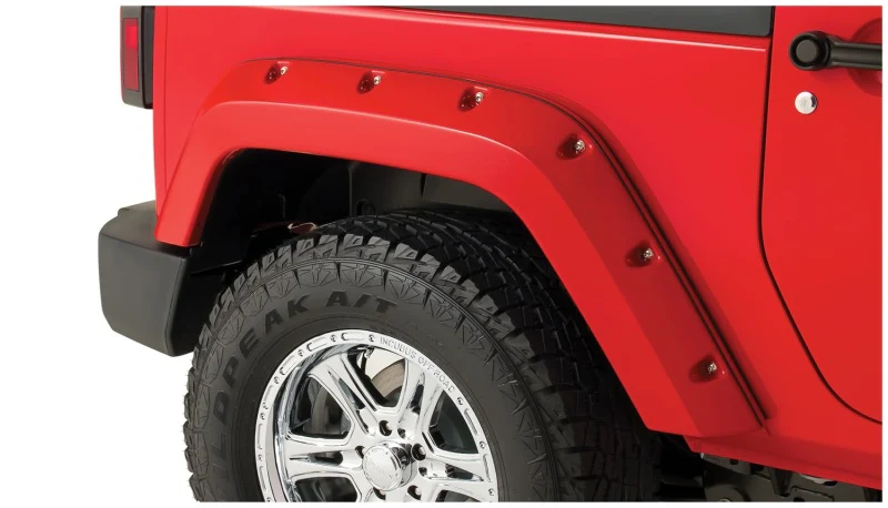 Bushwacker 07-18 Jeep Wrangler Pocket Style Flares 2pc Fits 2-Door Sport Utility Only - Black - Image 3