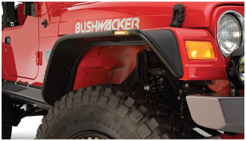 Bushwacker 97-06 Jeep Wrangler Flat Style Flares 4pc - Black - Image 7