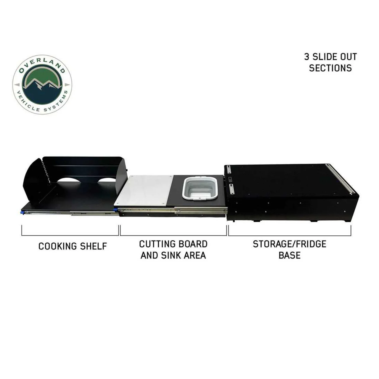 Cargo Box Kitchen With Slide Out Sink, Cooking Shelve and Slide Out Work Station Overland Vehicle Systems - 21010401 - Image 3