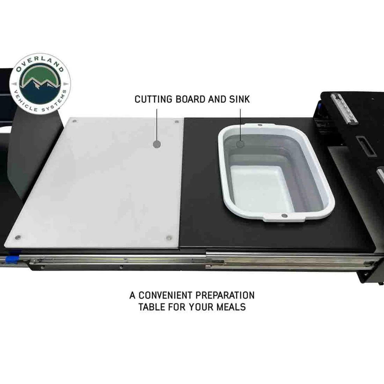 Cargo Box Kitchen With Slide Out Sink, Cooking Shelve and Slide Out Work Station Overland Vehicle Systems - 21010401 - Image 6
