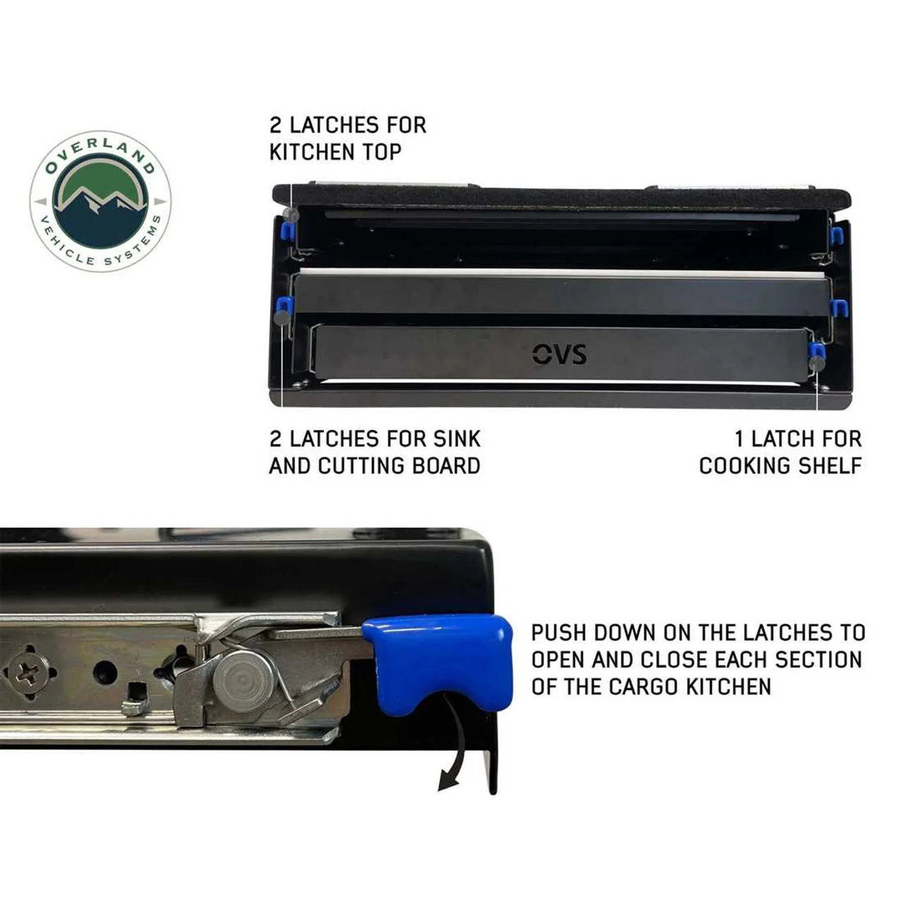 Cargo Box Kitchen With Slide Out Sink, Cooking Shelve and Slide Out Work Station Overland Vehicle Systems - 21010401 - Image 8