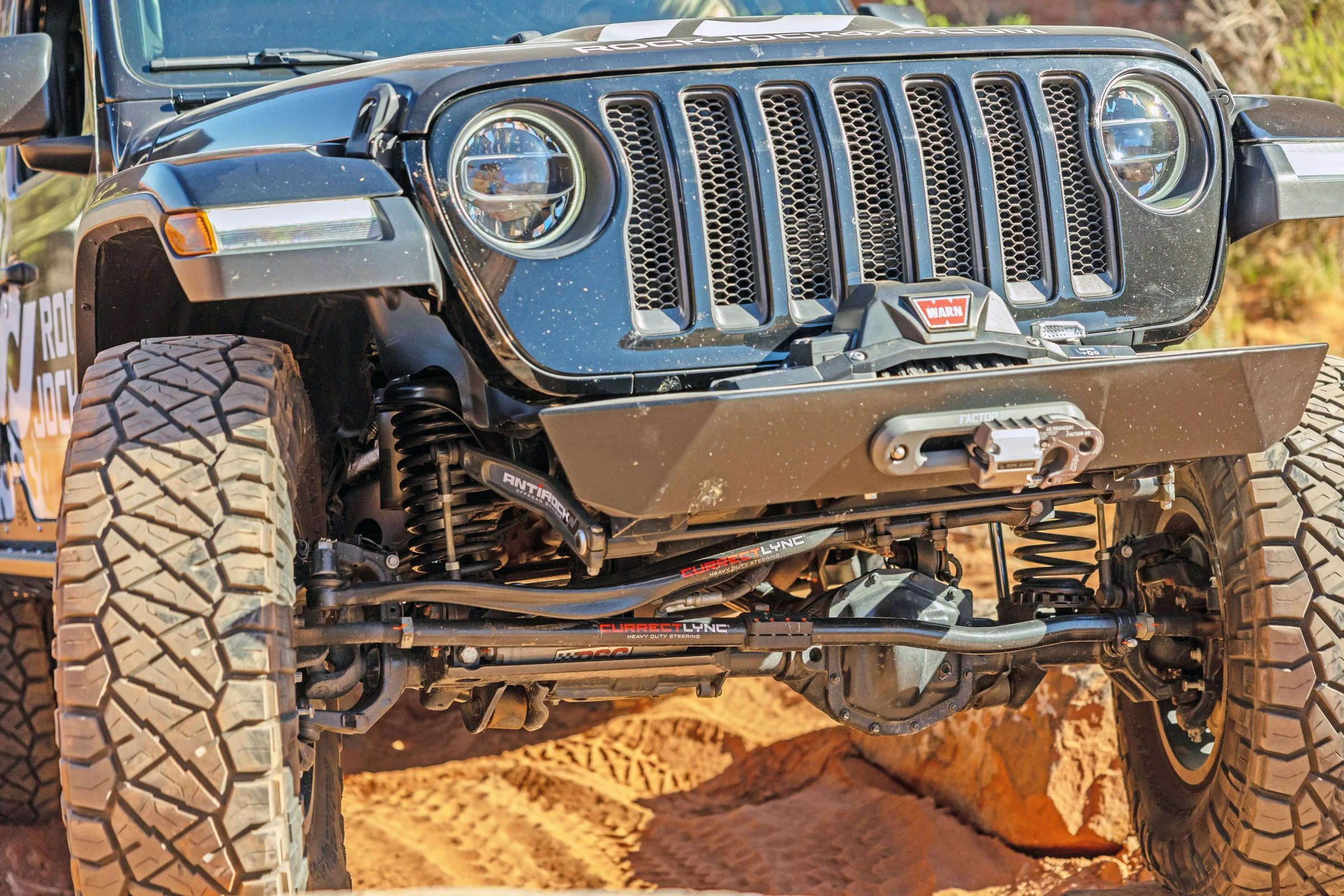 Currectlync Jeep JL/JT High Steer Kit For Stabilizer Shock And Non-Rubicon Axle. Incl. Knuckles Drag Link Tie Rod Trac Bar Reloc/Shock Mount Axle Shock Tie Rod Clamp RockJock 4x4 - RJ-440001-103 - Image 4