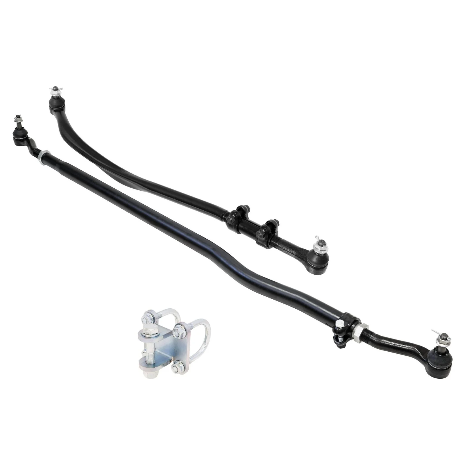 Currectlync Steering System 07-18 Wrangler JK Bolt-On Includes 1 1/2 Inch Diameter Tie Rod/Forged Drag Link HD Steering Stabilizer Shock Mounting Kit RockJock 4x4 - JK-9704