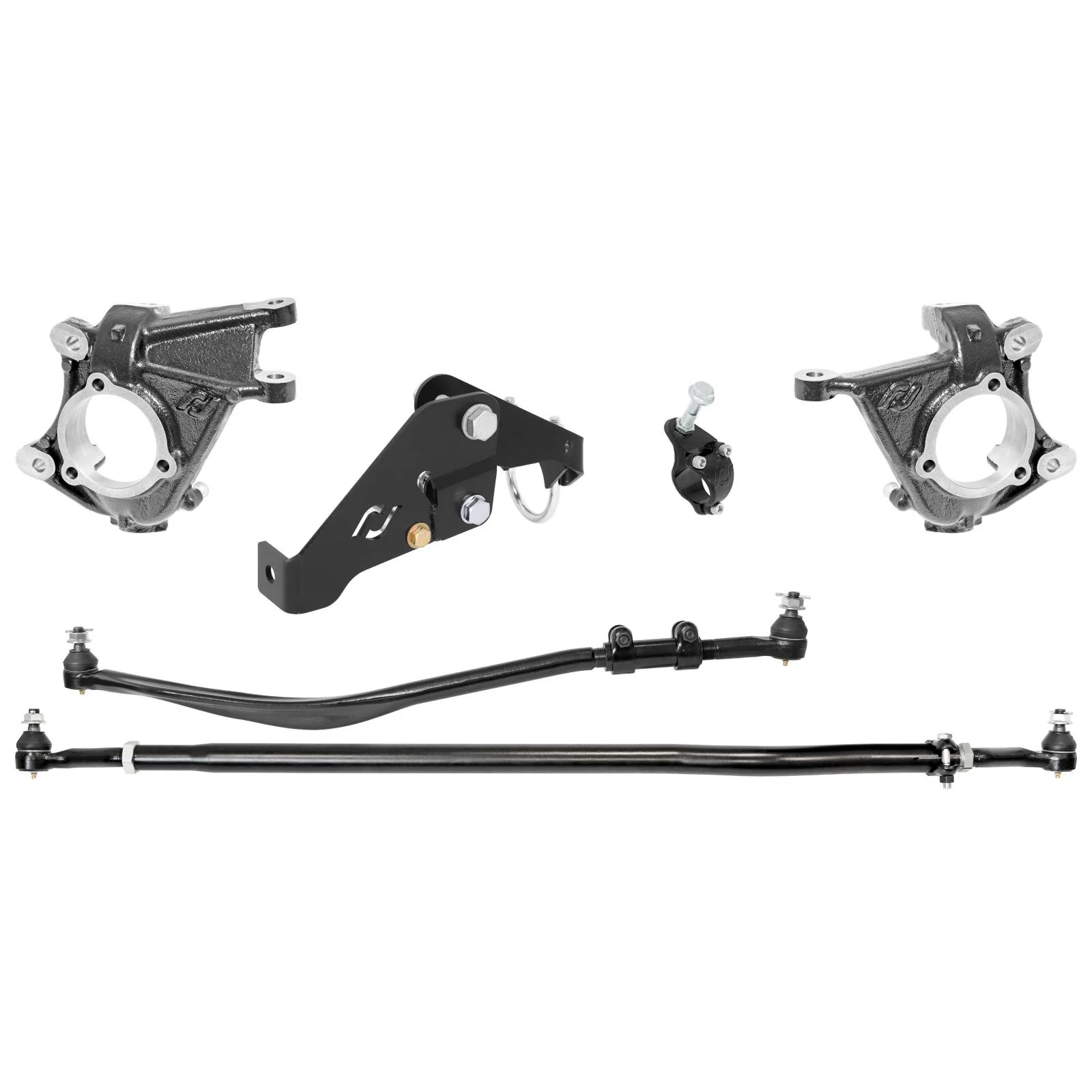 Currectlync Wrangler JK High Steer Kit For Stabilizer Shock. Incl. Knuckles Drag Link Tie Rod Trac Bar Reloc/Shock Mount Shock Tie Rod Clamp RockJock 4x4 - RJ-430001-101