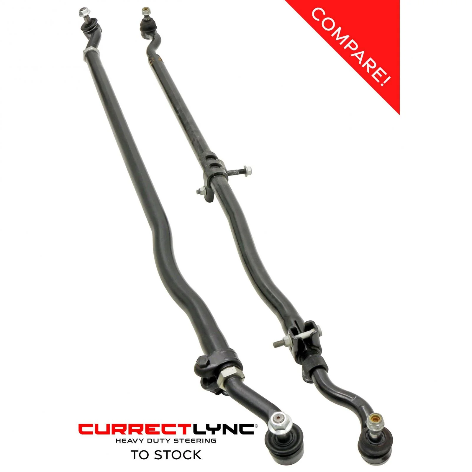 Currectlync Wrangler JK Tie Rod Bolts-On In High Steer Applications Only 1.65 Inch Dia. Tube Construction Forged Tie Rod Ends Incl. Jam Nuts And Adjusters RockJock 4x4 - RJ-432103-101 - Image 2