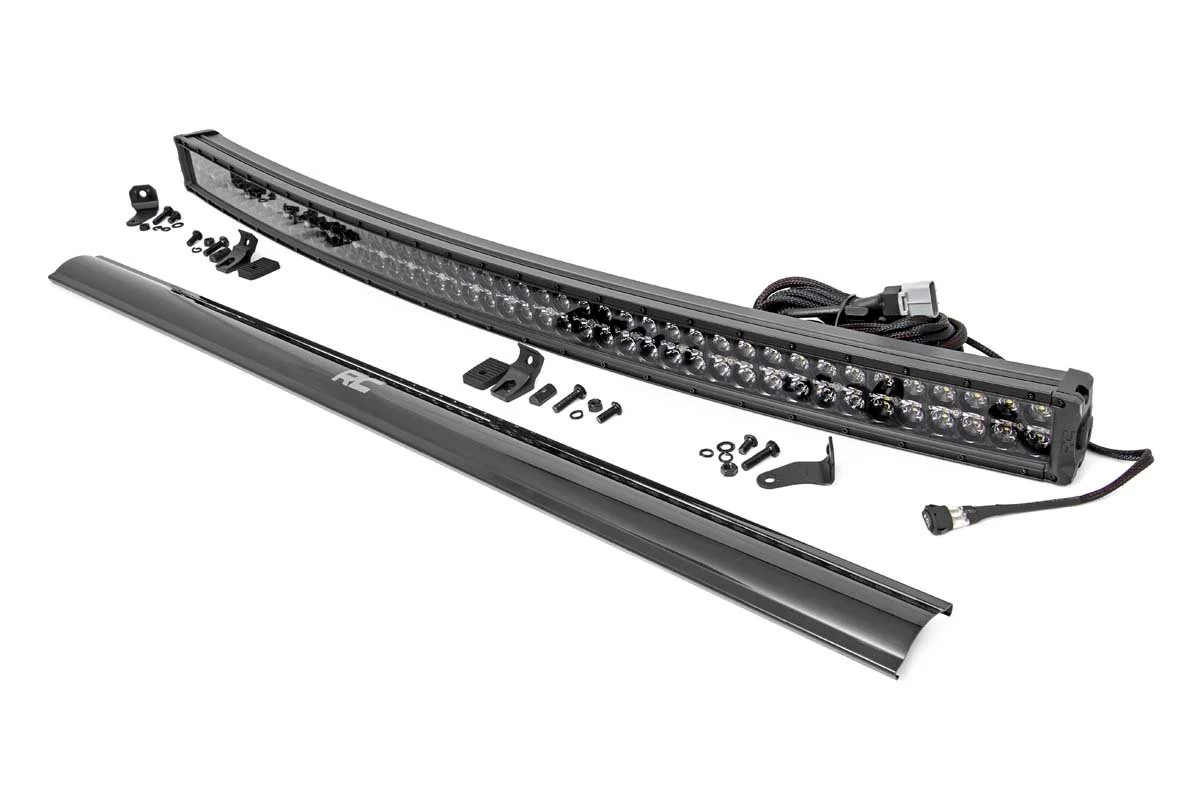 Curved Cree LED Light Bar 50 Inch Dual Row Black Series w/Cool White DRL Rough Country - 72950BD - Image 2