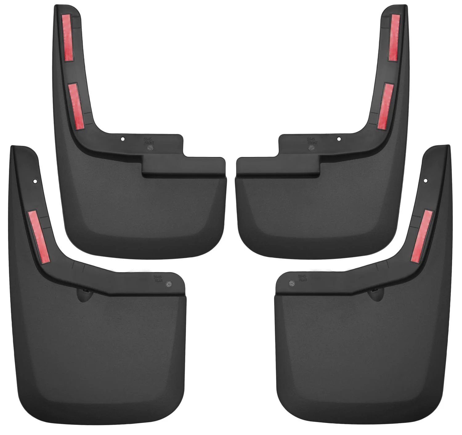 Custom Mud Guards Front and Rear Mud Guard Set For 2015-2020 F-150 Has Ford OEM Fender Flares Husky Liners - 58456