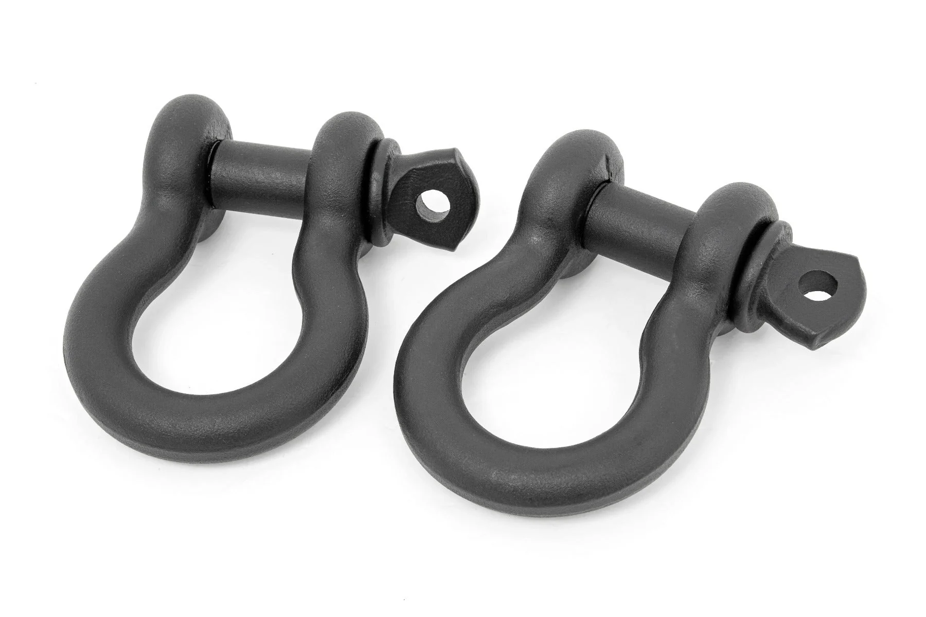 D Ring Shackles Cast 5/8 Inch Pin Pair Black Rough Country - RS179