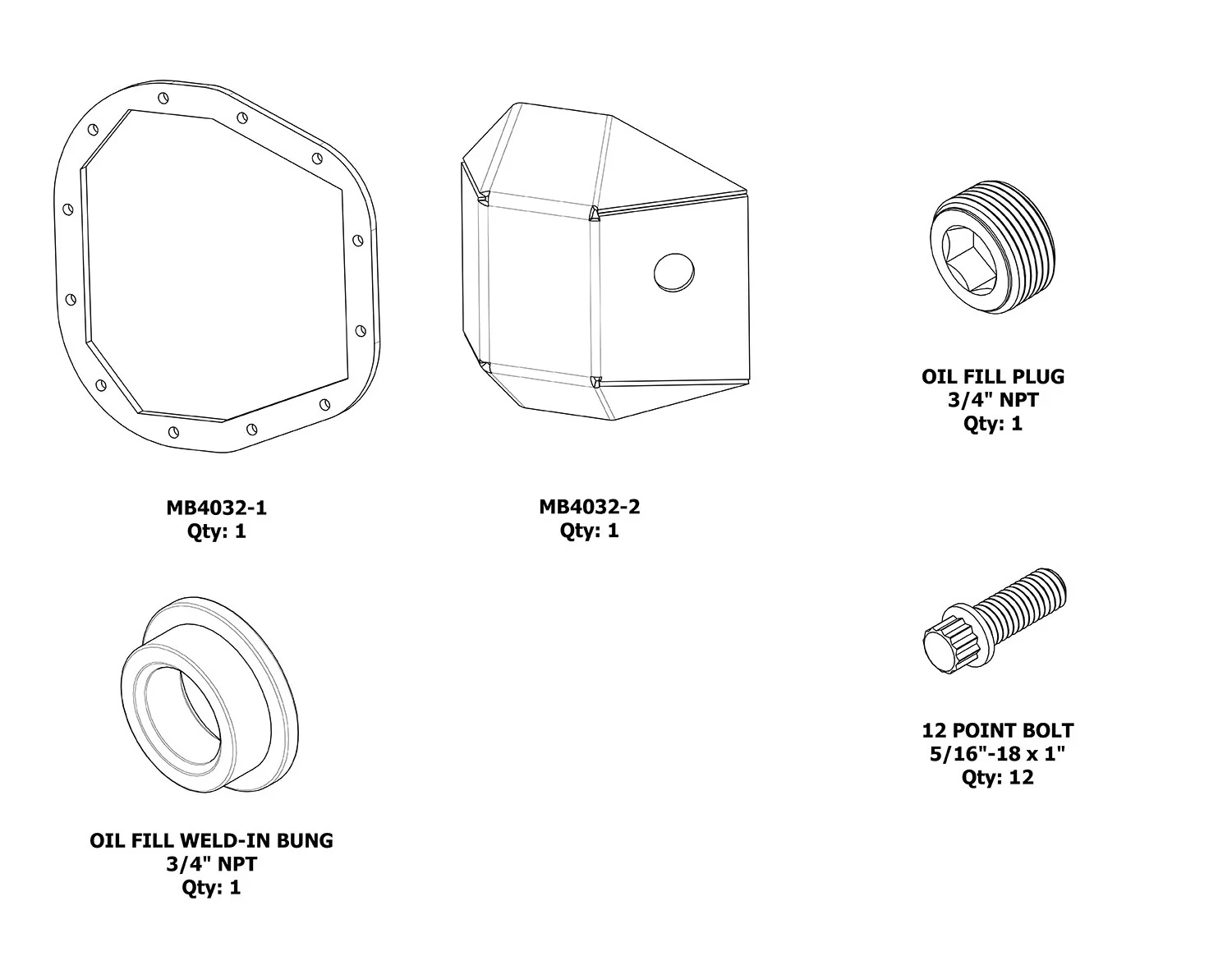 DIY Sterling 10.25 /10.5 DIFF Cover Motobilt - MB4032-DIY - Image 4