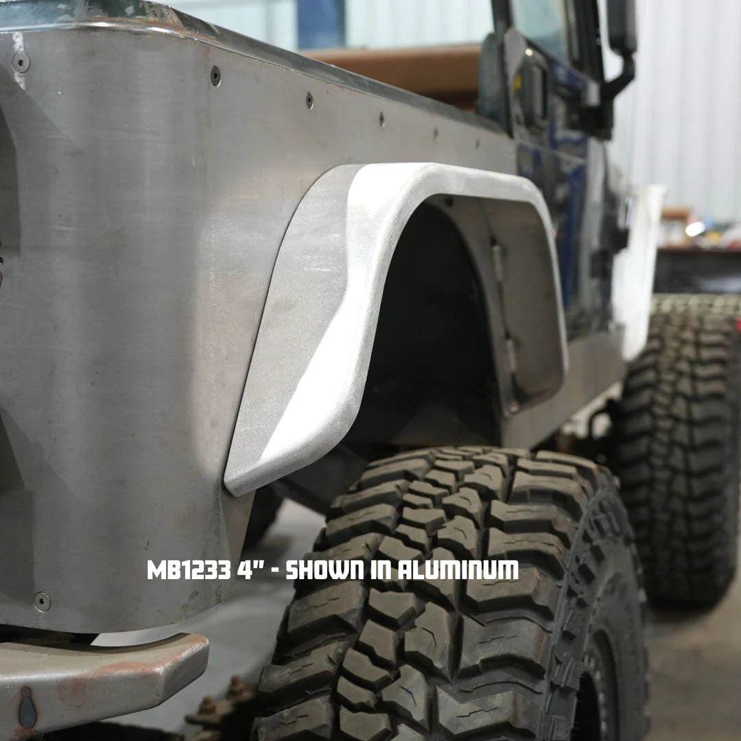 Double Arch Rear Fender Flare for Jeep CJ/YJ/TJ Aluminum 4 Inch Motobilt - MB1233-4-A - Image 3