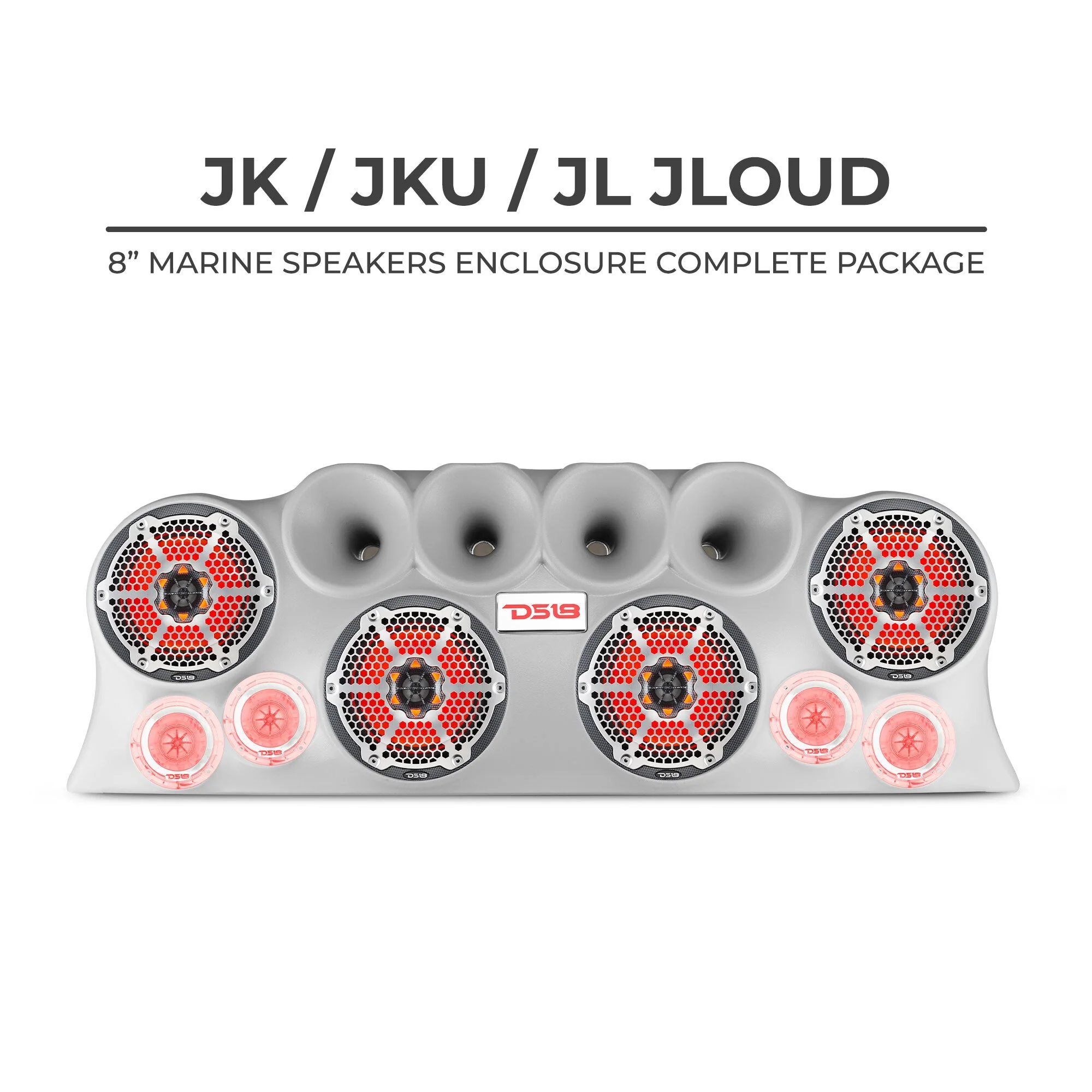 DS18 J-LOUD Jeep Wrangler JK/JKU/JL Loaded Sound Bar System, Black / White - Image 14