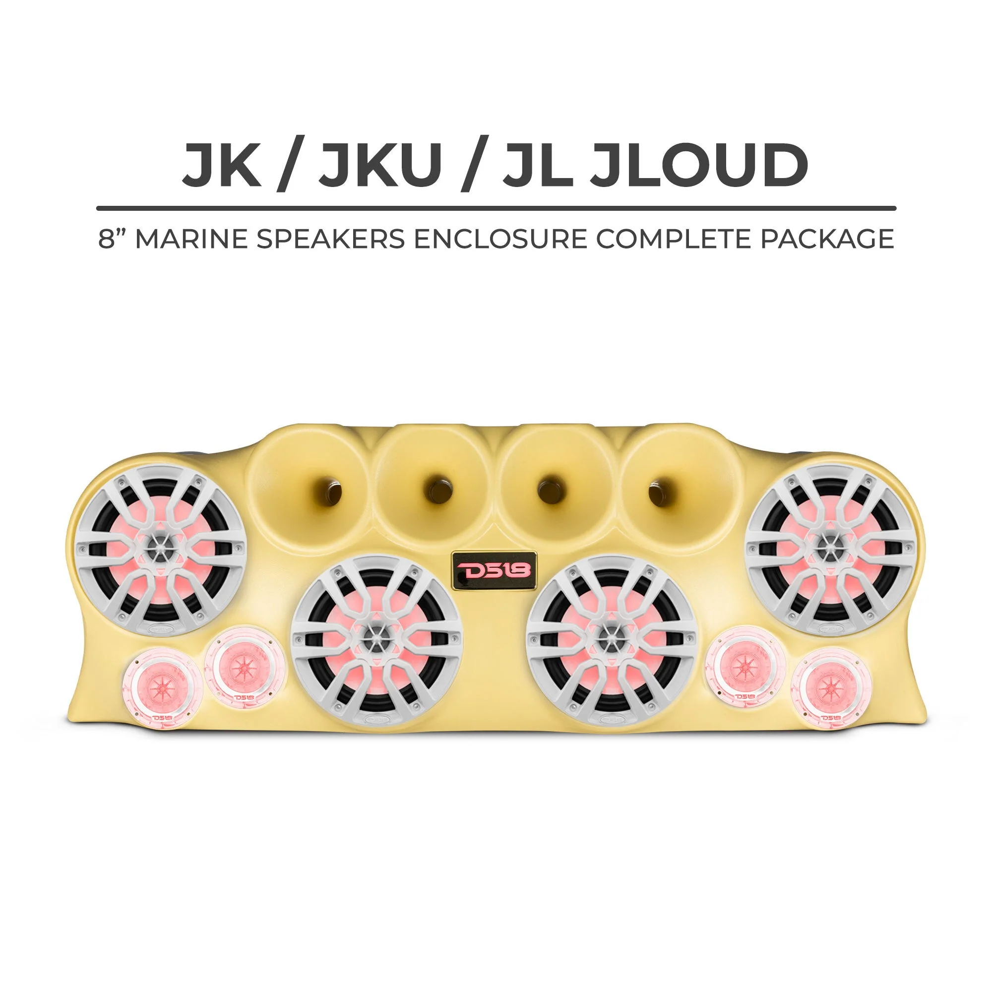 DS18 J-LOUD Jeep Wrangler JK/JKU/JL Loaded Sound Bar System, Black / White - Image 15