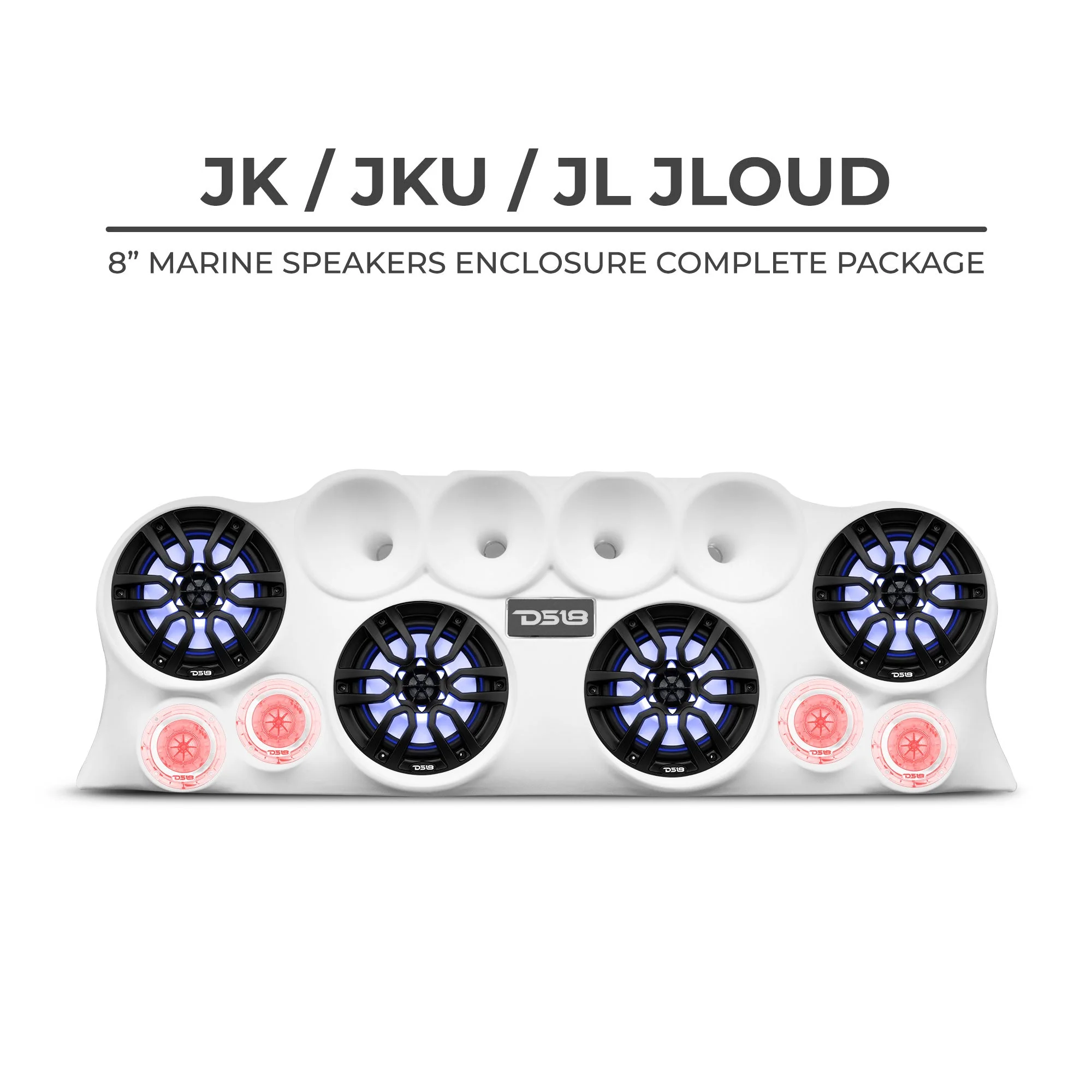 DS18 J-LOUD Jeep Wrangler JK/JKU/JL Loaded Sound Bar System, Black / White - Image 3