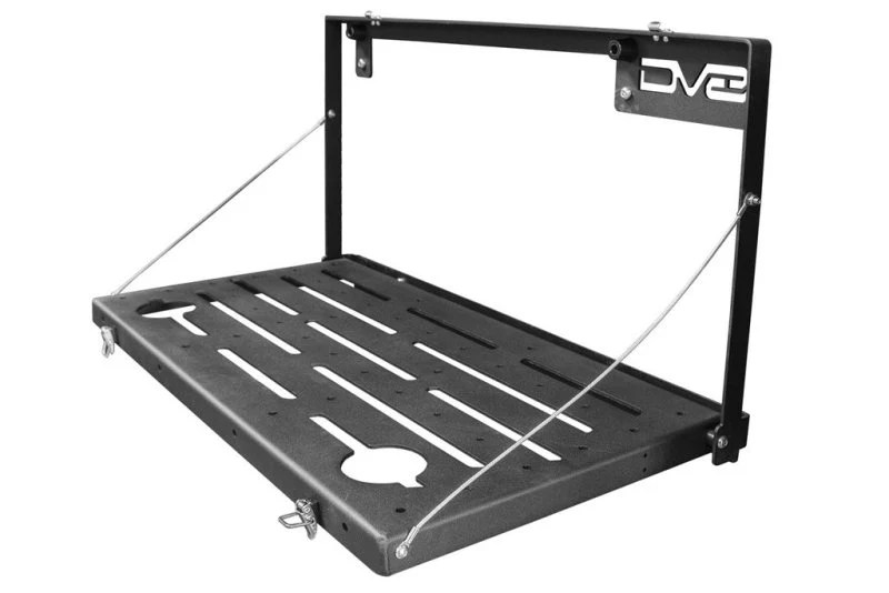 DV8 Jeep JL Tailgate Mounted Table (Trail Table) - Black - Image 2