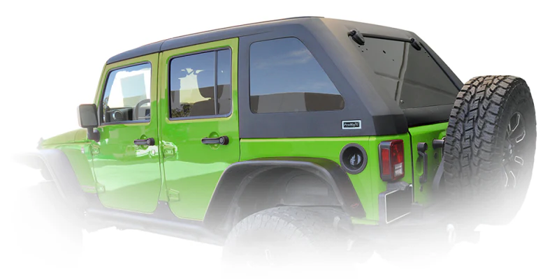DV8 Offroad 07-18 Jeep Wrangler JK 2 Piece Fast Back Hard Top 4 Door - Black (DS Only) - Image 15