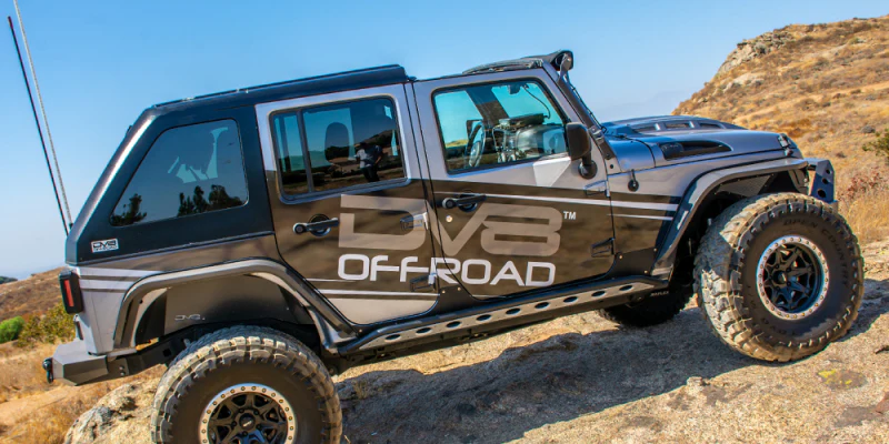 DV8 Offroad 07-18 Jeep Wrangler JK 2 Piece Fast Back Hard Top 4 Door - Black (DS Only) - Image 8