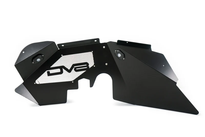 DV8 Offroad 07-18 Jeep Wrangler JK Front Aluminum Inner Fender w/ Rock Lights - Black - Image 2