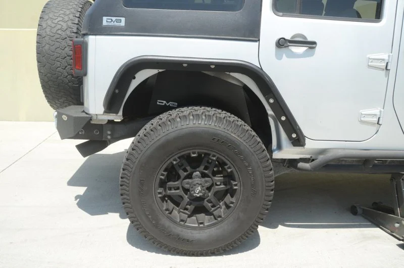 DV8 Offroad 07-18 Jeep Wrangler JK Rear Aluminum Inner Fender - Black - Image 3