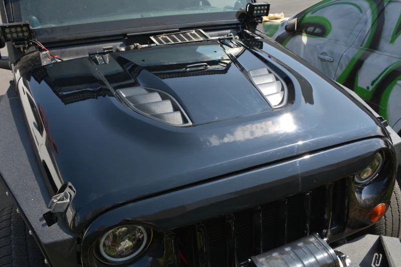 DV8 Offroad 07-18 Jeep Wrangler JK Rubicon 10th Anniversary Replica Hood - Image 6