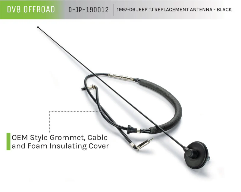 DV8 Offroad 1997-06 Jeep TJ Replacement Antenna Black - Image 6