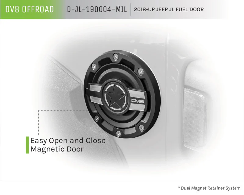 DV8 Offroad 2018+ Jeep JL Aluminum Fuel Door for 20-Pres Wrangler - Image 7