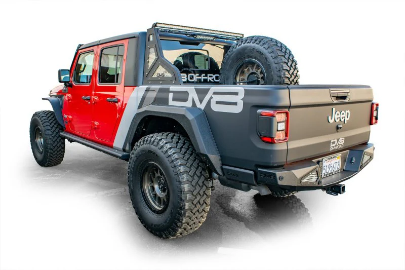 DV8 Offroad 2019+ Jeep Gladiator Universal Stand Up In-Bed Tire Carrier - Image 13