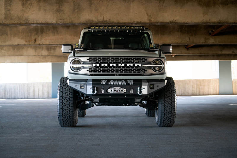 DV8 Offroad 2021+ Ford Bronco Front Bumper Winch Capable w/ Optional Bull Bar/Aux Light Opening - Image 3