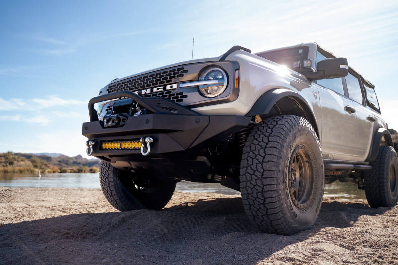 DV8 Offroad 2021+ Ford Bronco Modular Front Bumper Winch Capable w/ Auxiliary Light Mounts - Image 12