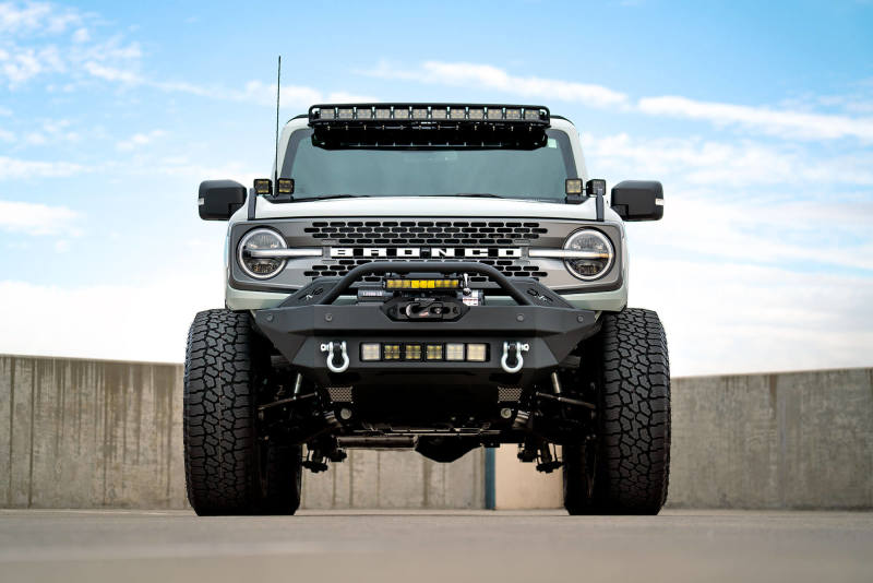 DV8 Offroad 2021+ Ford Bronco Modular Front Bumper Winch Capable w/ Auxiliary Light Mounts - Image 4