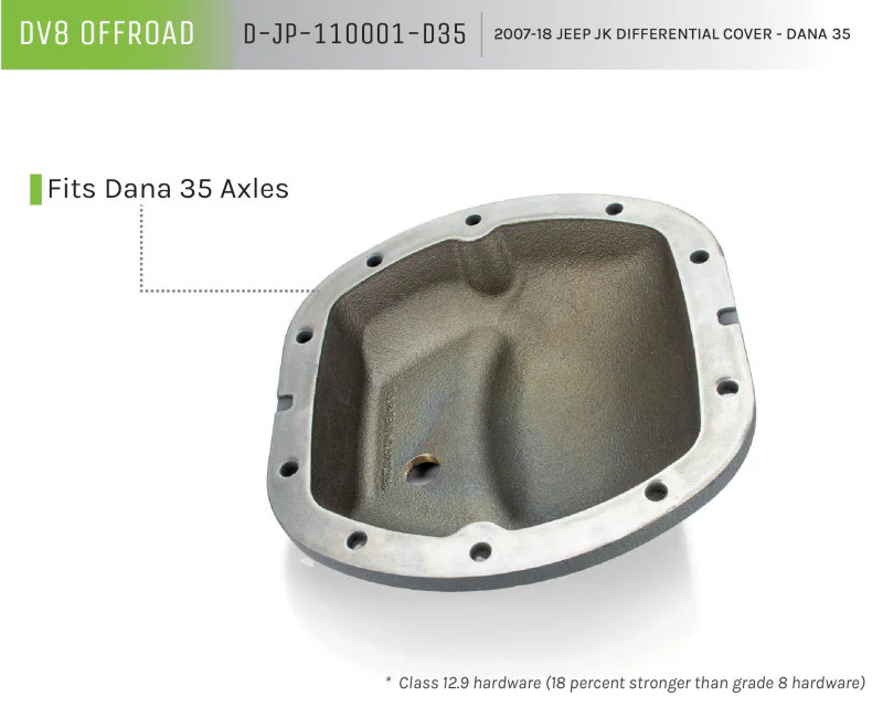 DV8 Offroad HD Dana 35 Diff Cover Cast Iron Gray Powdercoat - Image 5