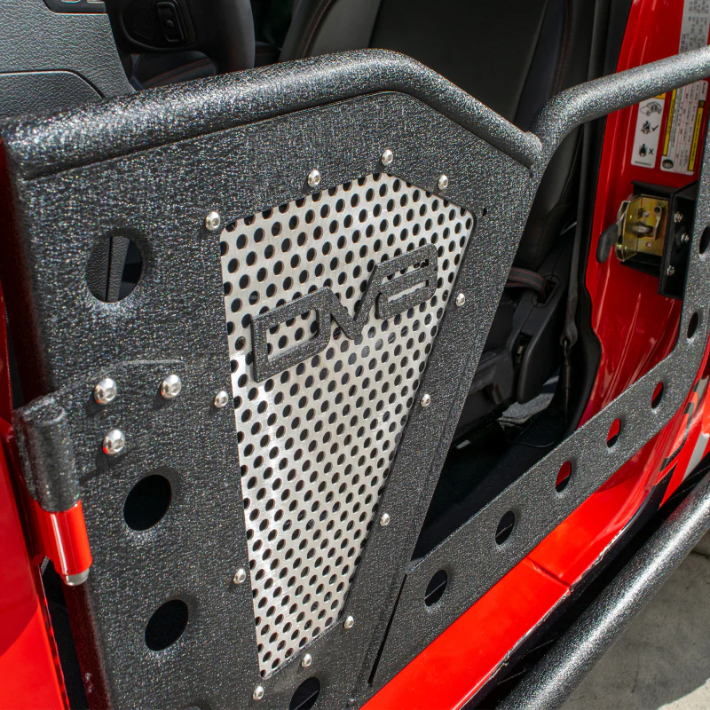 DV8 Offroad Jeep 18+ Wrangler JL / 20+ Gladiator JT Front Rock Doors w/ Perforated Aluminum Mesh - Image 3