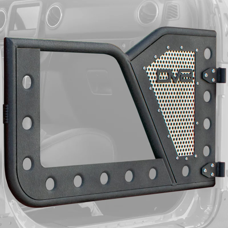 DV8 Offroad Jeep 18+ Wrangler JL / 20+ Gladiator JT Front Rock Doors w/ Perforated Aluminum Mesh - Image 4