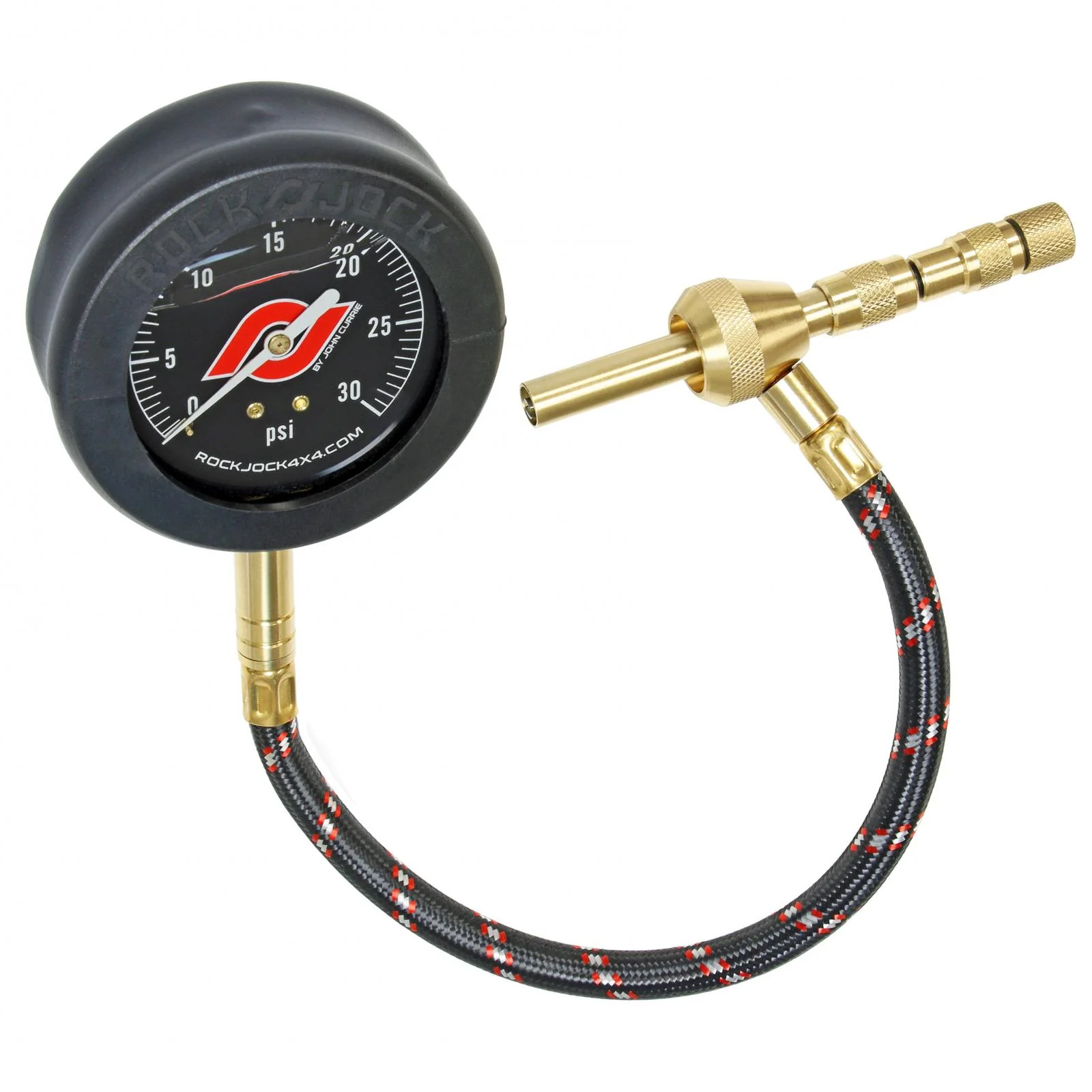 Elite Analog Tire Deflator 3 Inch Stainless Steel Liquid Filled Gauge Rubber Cover Zipper Case RockJock 4x4 - RJ-560200-101