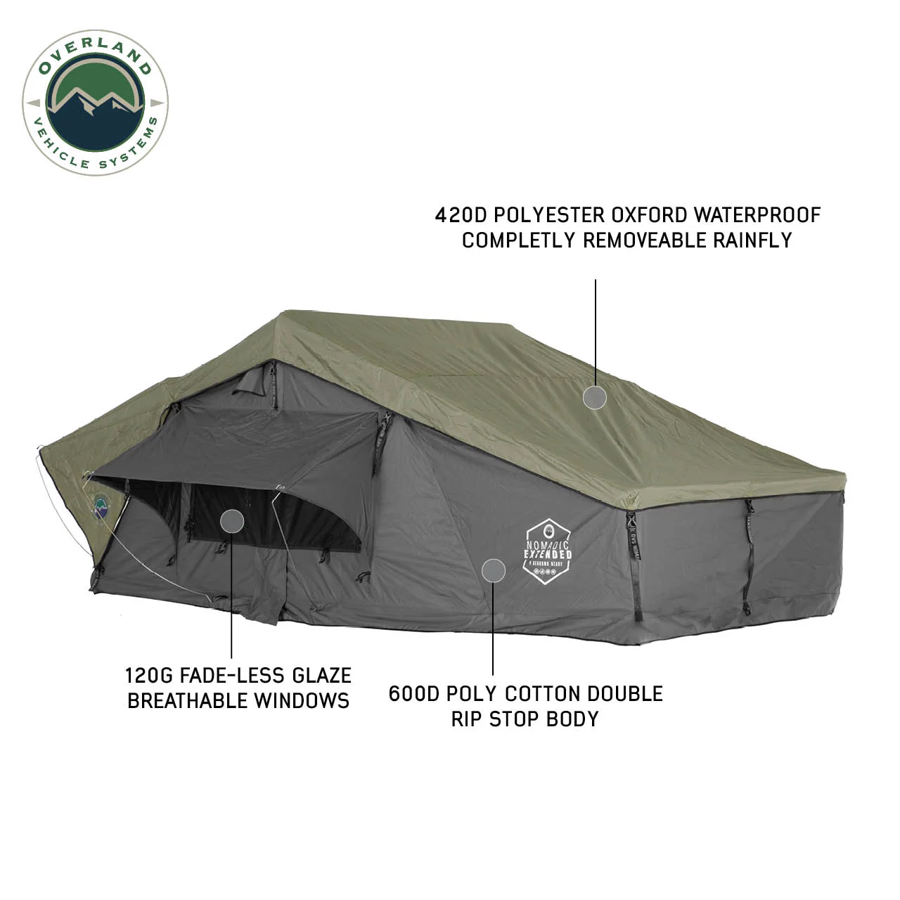 Extended Roof Top Tent - The Perfect 4 Person Roof Top Tent Overland Vehicle Systems - 18349936 - Image 2