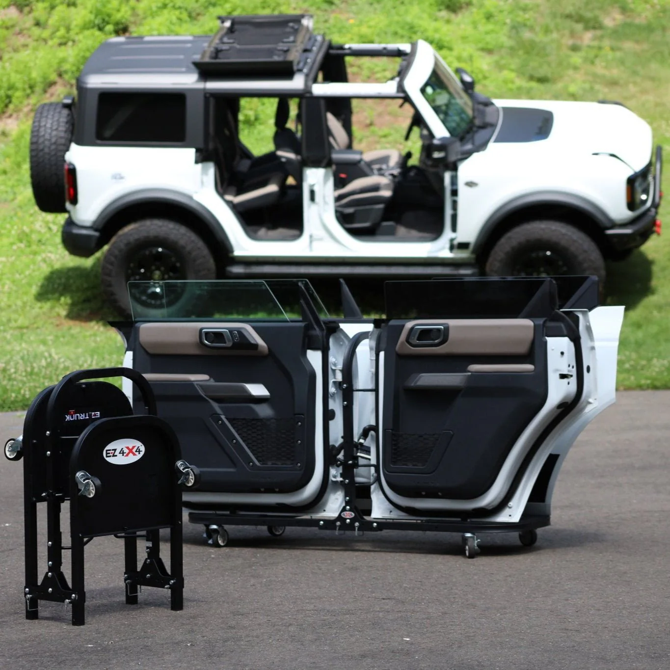 Ford Bronco® Aluminum 2-Door Folding Rolling Door Cart - Storage Door Rack Holder Stand by EZ4X4 - Image 2