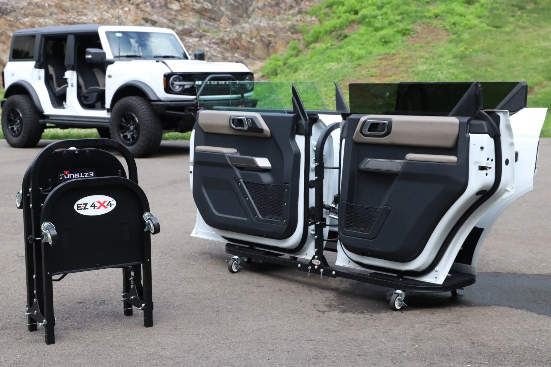 Ford Bronco® Aluminum 2-Door Folding Rolling Door Cart - Storage Door Rack Holder Stand by EZ4X4 - Image 3