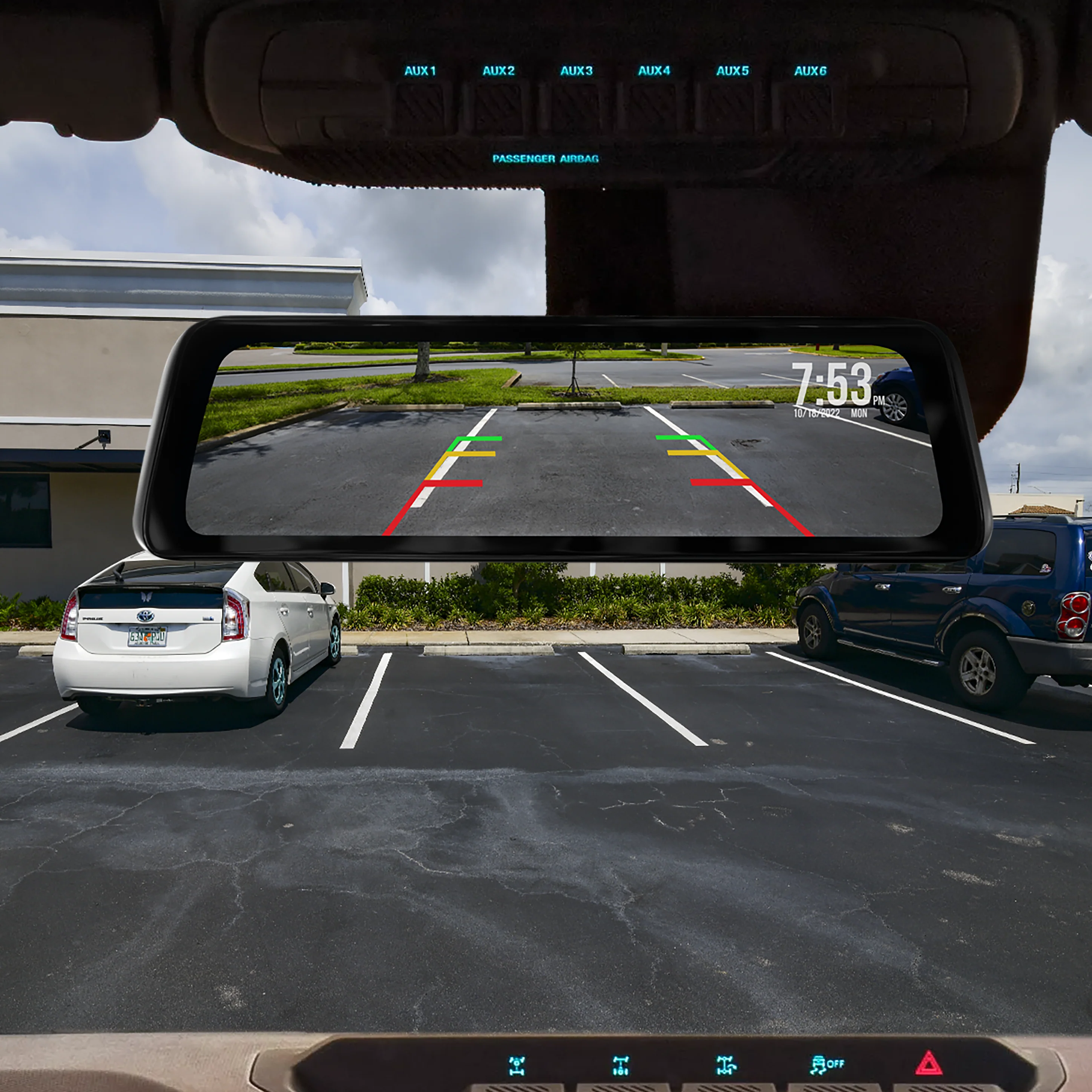 Ford Bronco 2021+ Clear-View HD Backup Camera and Replacement Rearview Mirror with Full Screen Monitor Kit with Built-In DVR - Image 2