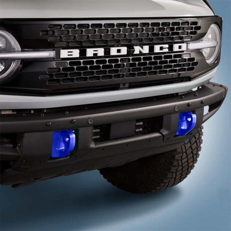 Ford Racing 2021+ Bronco Front Bumper Tow Hooks - Blue (Pair) - Image 3