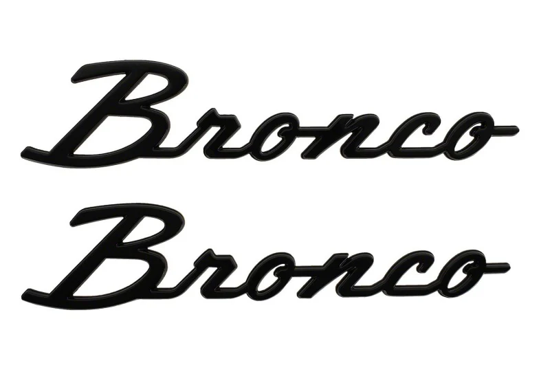 Ford Racing 21-24 Bronco Classic Script Fender Badge Kit - Gloss Black - Image 2
