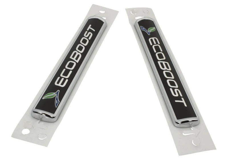 Ford Racing Black/Silver EcoBoost Emblem 3-1/2in x 9/16in - Set of 2 - Image 5