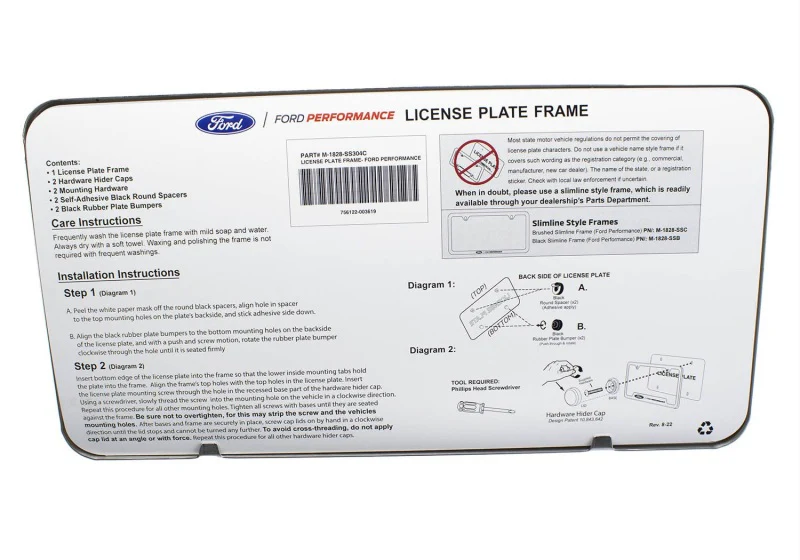Ford Racing Stainless Steel Ford Performance License Plate Frame - Image 13