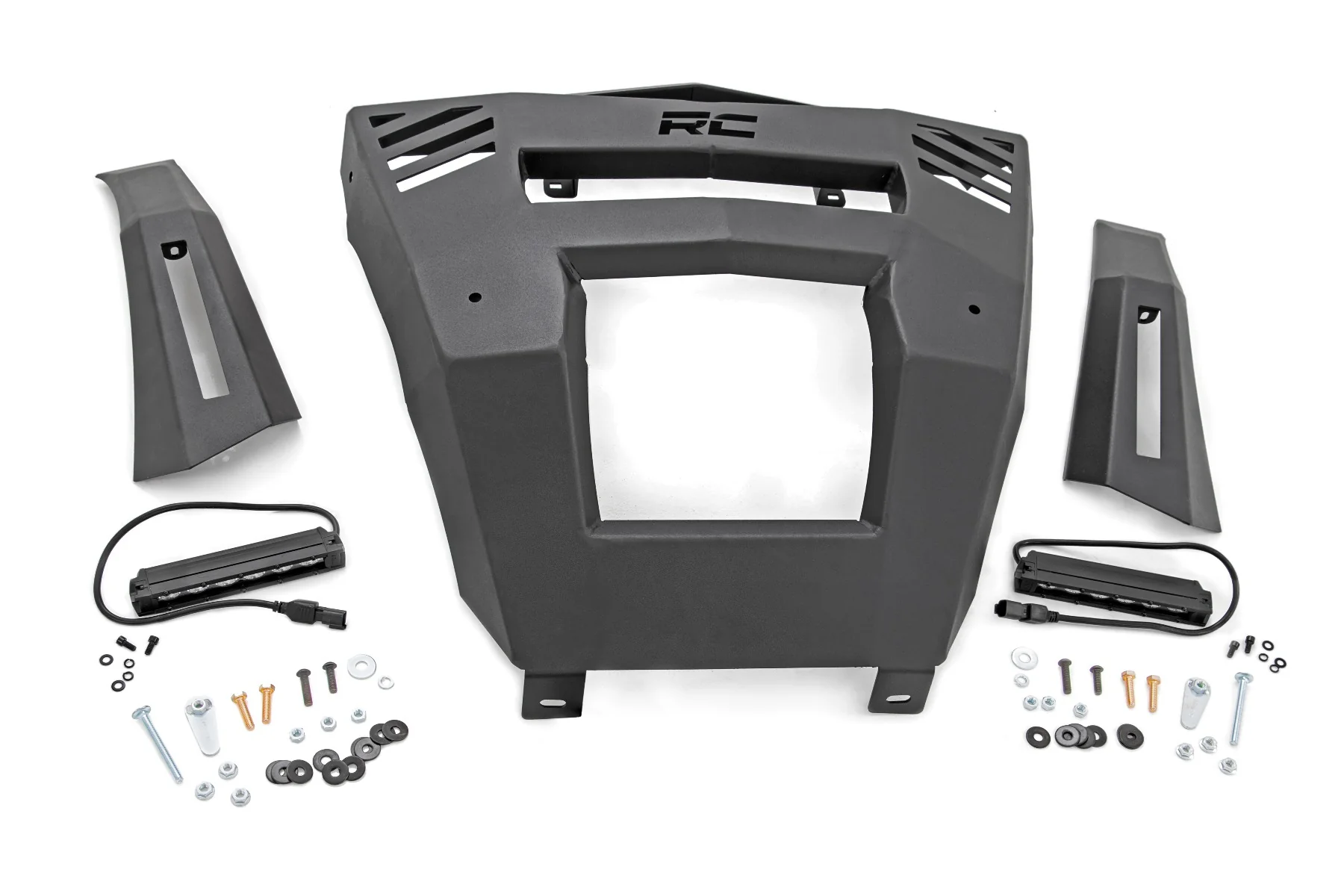 Front Bumper with 6 Inch Black Slimline LED Pair 16-22 Can-Am Defender Rough Country - 97068 - Image 8
