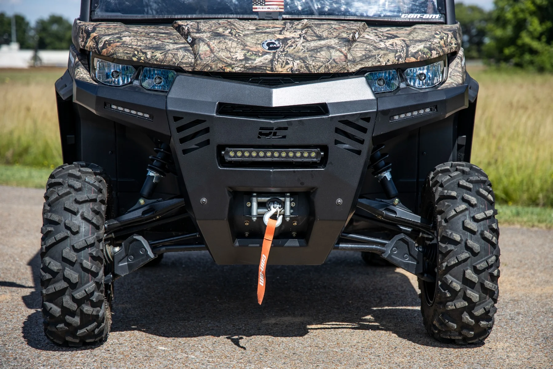 Front Bumper with 6 Inch Black Slimline LED Pair 16-22 Can-Am Defender Rough Country - 97068 - Image 9