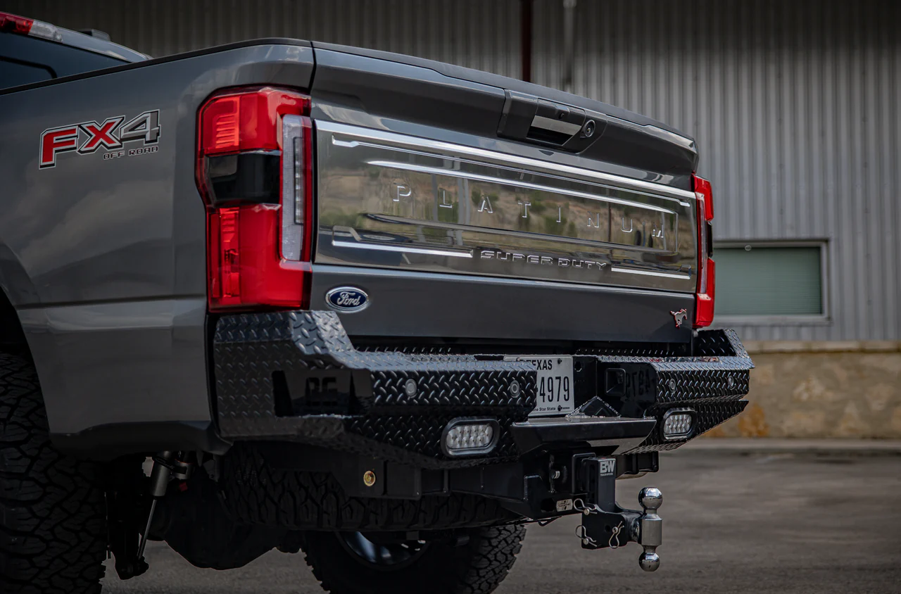 FT Rear Bumper For 2023-2026 Ford F250/350 Superduty Sensor Cutouts Gloss Black Powdercoat Bodyguard Bumpers - KFF23BYG - Bodyguard Bumpers - Image 4