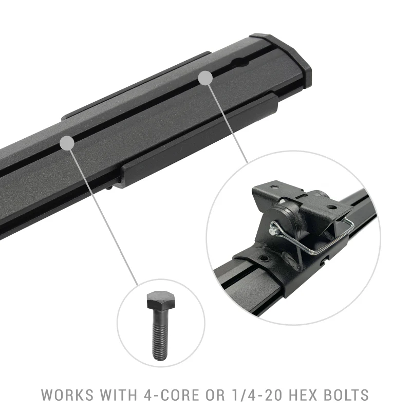 Go Rhino 15-22 Ford F-150 / 07-21 Toy. Tundra XRS Cross Bars Kit - Tex Blk (Attch Tonneau Cvr T-Trk) - Image 15