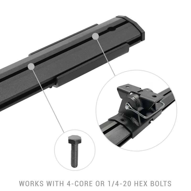 Go Rhino 15-22 Ford F-150 / 07-21 Toy. Tundra XRS Cross Bars Kit - Tex Blk (Attch Tonneau Cvr T-Trk) - Image 25