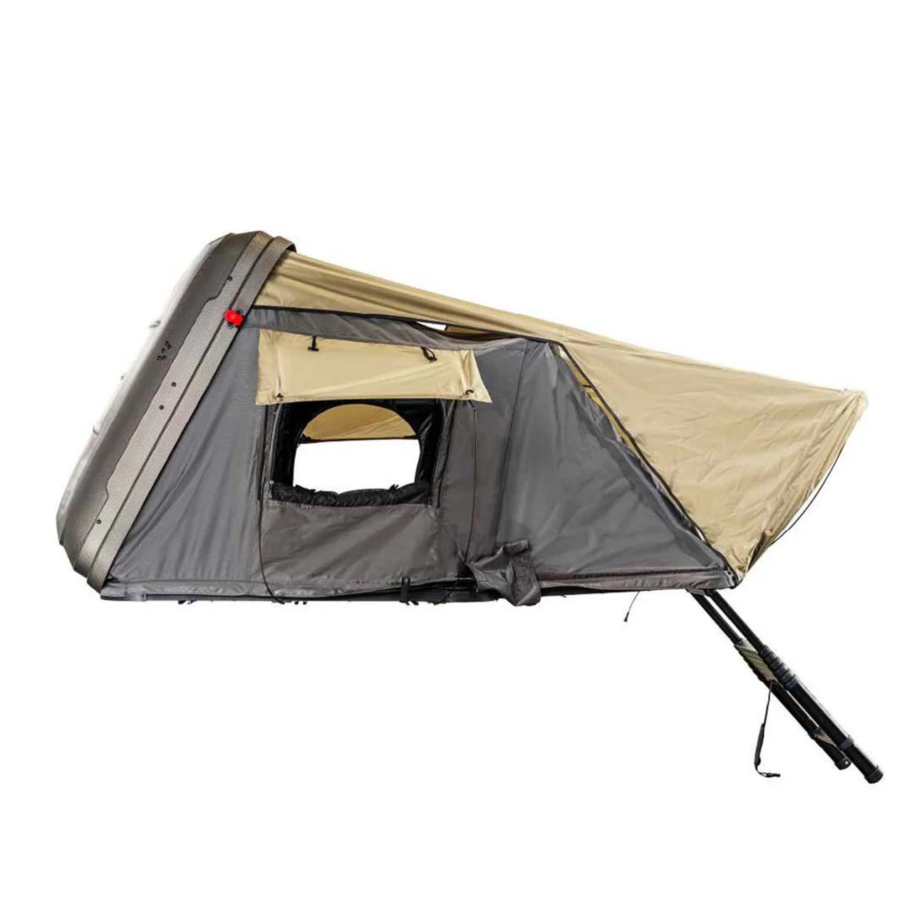 HD Bundu 4 - Hard Shell Roof Top Tent, 4 Person, Grey Body and Black Rainfly Overland Vehicle Systems - 18389904